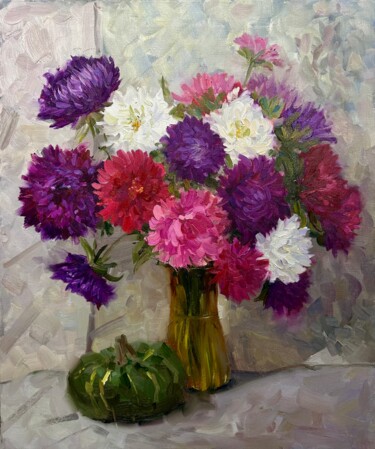 Schilderij getiteld "Still life with ast…" door Elena Tretiakova, Origineel Kunstwerk, Olie Gemonteerd op Frame voor houten…