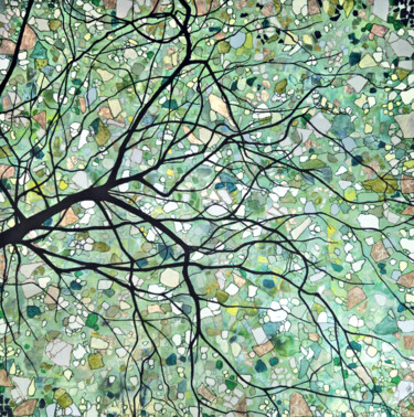 Pintura intitulada "Feuillage" por Sophie Cantou, Obras de arte originais, Acrílico Montado em Armação em madeira