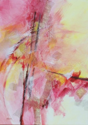 Peinture intitulée "....  debout, un bâ…" par Anne-Frédérique Ferret, Œuvre d'art originale, Huile