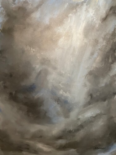 Painting titled "Ascension IV" by Roger Quesnel, Original Artwork, Acrylic Mounted on Wood Stretcher frame
