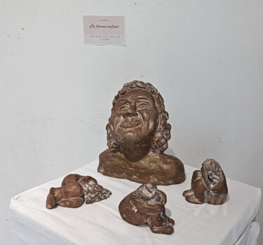 "la femme enfant" başlıklı Heykel Moune Céramique tarafından, Orijinal sanat, Kil