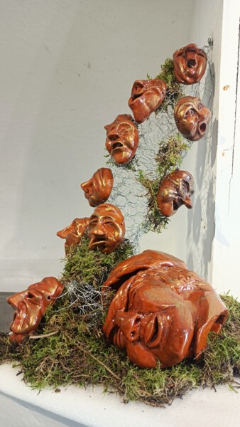 ""Les masques"" başlıklı Heykel Moune Céramique tarafından, Orijinal sanat, Kil