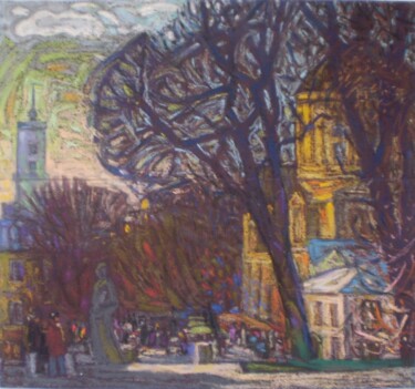 Schilderij getiteld "Львів. З глибин ста…" door Valerij Gren Ko, Origineel Kunstwerk, Pastel