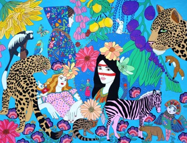 绘画 标题为“Joie dans la jungle” 由Lucrezia Solena, 原创艺术品, 水粉