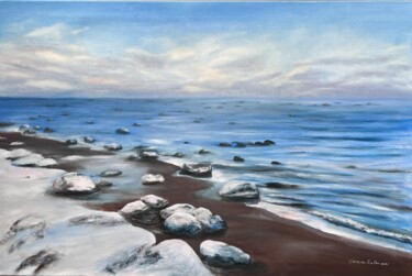 "Winter Sea" başlıklı Tablo Oksana Salminen tarafından, Orijinal sanat, Petrol Ahşap Sedye çerçevesi üzerine monte edilmiş