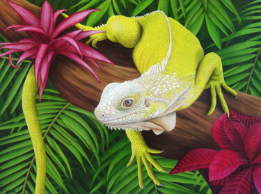Peinture intitulée "Âme de la jungle" par Aline Belliard, Œuvre d'art originale, Acrylique Monté sur Châssis en bois