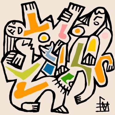 数字艺术 标题为“catch à 4” 由Franck Vidal, 原创艺术品, 数字油画