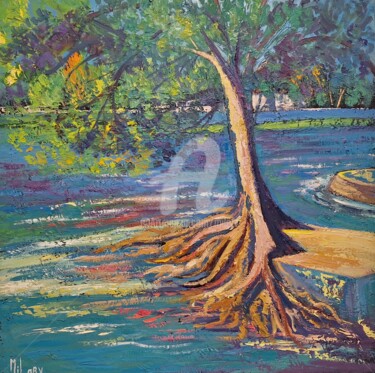 绘画 标题为“La fontaine du Vauc…” 由Milorv, 原创艺术品, 油