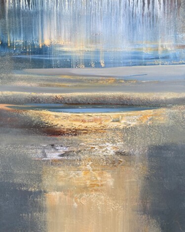 Schilderij getiteld "Reflections." door Katsiaryna Sumarava, Origineel Kunstwerk, Olie Gemonteerd op Frame voor houten branc…