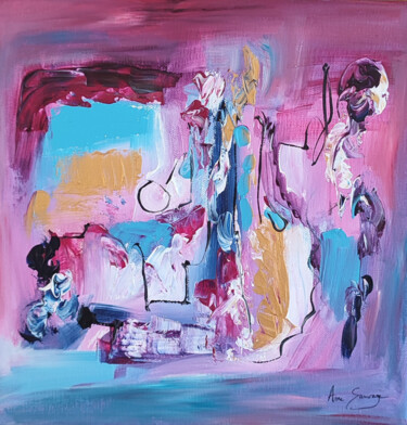 Peinture intitulée "Coeur et plaisir -…" par Âme Sauvage, Œuvre d'art originale, Acrylique Monté sur Châssis en bois