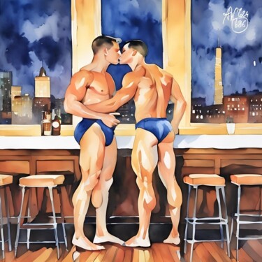 RAOUL & FRANCOIS 图画 标题为“RAOUL & FRANCOIS” 由Anthony Wittaker, 原创艺术品, 水彩 安装在纸板上