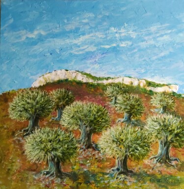 Peinture intitulée "Olivette a la mode…" par Geneviève Baud Caizergues, Œuvre d'art originale, Acrylique Monté sur Châssis e…