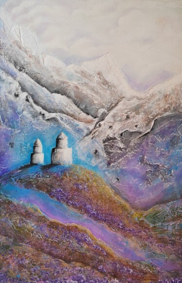 Pittura intitolato "In the moumtains" da Elena Chugurova, Opera d'arte originale, Acrilico Montato su Pannello di legno