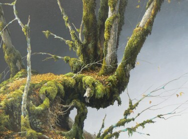 Painting titled "SUR LE BORD" by Uladzimir Anishchanka, Original Artwork, Oil Mounted on Wood Stretcher frame