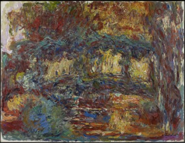 Painting titled "Le pont japonais 5" by Claude Monet, Original Artwork, Oil