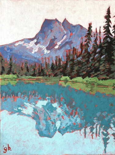 Peinture intitulée "Mount Burgess" par Gurvan Beubry, Œuvre d'art originale, Acrylique