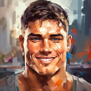 绘画 标题为“THIAGO” 由Anthony Wittaker, 原创艺术品, 丙烯 安装在木质担架架上