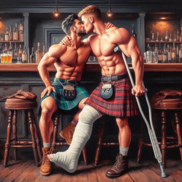 绘画 标题为“BRUCE & DARREN” 由Anthony Wittaker, 原创艺术品, 丙烯 安装在木质担架架上