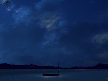 Digitale Kunst getiteld "Paysage de nuit en…" door Patrick Fraysse, Origineel Kunstwerk, 3D-modellering
