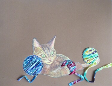Drawing titled "merveille de la cré…" by Christine Jumaucourt, Original Artwork, Pigments