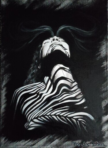 Schilderij getiteld "Le confinement" door Tiphénomène, Origineel Kunstwerk, Acryl