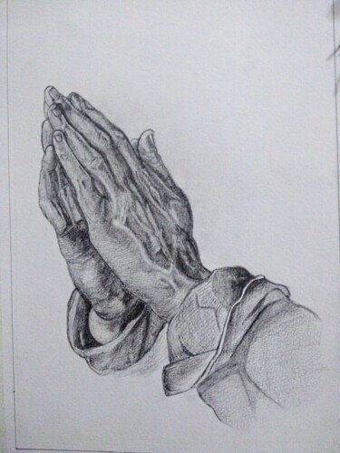 图画 标题为“Praying Hands by Al…” 由İRem Akçalı, 原创艺术品, 木炭