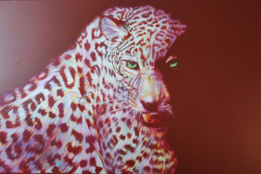 Peinture intitulée "Léopard terre de si…" par Tiphénomène, Œuvre d'art originale, Acrylique