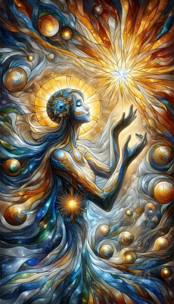 To Angels 数字艺术 标题为“To Angels” 由Davina Dugnas, 原创艺术品, 数字油画 安装在木质担架架上