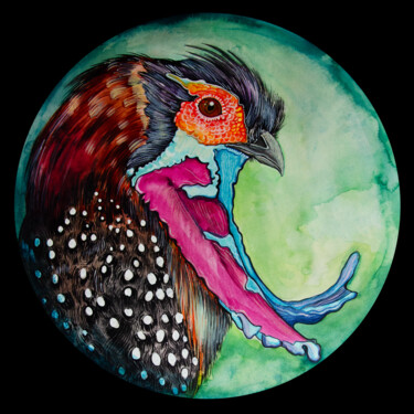 绘画 标题为“bird portrait” 由Merve Gürlek, 原创艺术品, 水彩