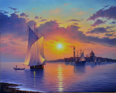 Картина под названием "Seascape oil painti…" - Serhii Stoev, Подлинное произведение искусства, Масло