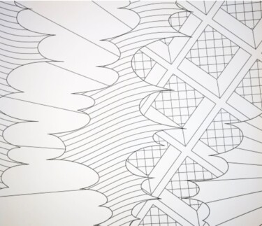 「New York P108」というタイトルの絵画 Michael Edgeによって, オリジナルのアートワーク, アクリル ウッドストレッチャーフレームにマウント