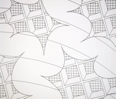 「New York P107」というタイトルの絵画 Michael Edgeによって, オリジナルのアートワーク, アクリル ウッドストレッチャーフレームにマウント