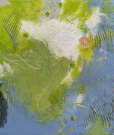Painting titled "NAT GEO" by Elena Nikolic, Original Artwork, Oil Mounted on Wood Stretcher frame
