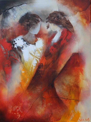 Malerei mit dem Titel "Autumn 17-02" von Wil Lof, Original-Kunstwerk, Acryl Auf Keilrahmen aus Holz montiert