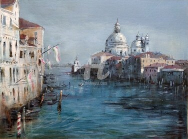 St. Maria and sea view Venice Italy 30x40cm 2024 Картина под названием "St. Maria and sea v…" - Nenad Kojić, Подлинное произведение искусства, Акрил