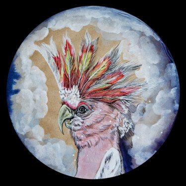 bird portrait:6 Painting titled "bird portrait:6" by Merve Gürlek, Original Artwork, Watercolor