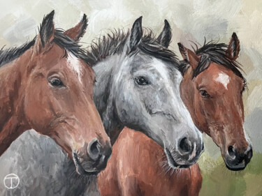 绘画 标题为“Horses 10” 由Olia Tomkova, 原创艺术品, 丙烯