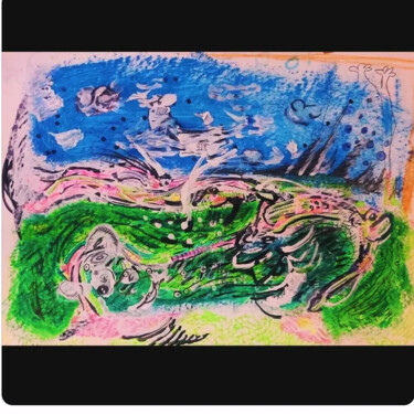 Disegno intitolato "Jardín manicure / J…" da Adrian Dordelly, Opera d'arte originale, Olio