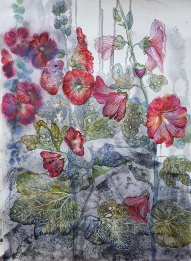 Peinture intitulée "Malva" par Marina, Œuvre d'art originale, Aquarelle