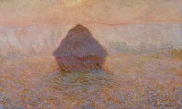 Malarstwo zatytułowany „Meule, soleil dans…” autorstwa Claude Monet, Oryginalna praca, Olej