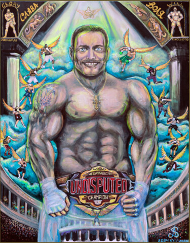 Pintura titulada "Alexandr Usyk Undis…" por Anatolij Slojko, Obra de arte original, Acrílico