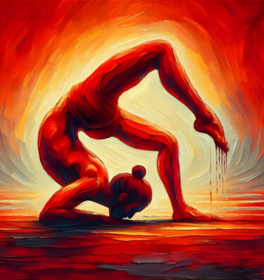 Yoga. Coming out of Urdhva Dhanurasana. Palette Knife 数字艺术 标题为“Yoga. Coming out of…” 由Art$Art, 原创艺术品, 2D数字工作