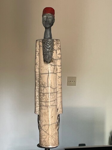 Sculptuur getiteld "Atlas homme" door Christine Sawas, Origineel Kunstwerk, Klei