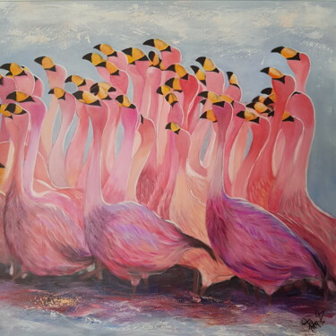 绘画 标题为“Los Flamencos” 由Rita Pedersen, 原创艺术品, 丙烯
