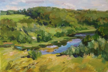 paysage d'été Peinture intitulée "paysage d'été" par Olga Samar, Œuvre d'art originale, Huile