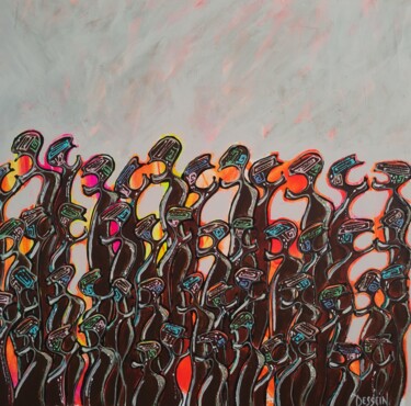 Peinture intitulée "Nématoïdes des plai…" par Delphine Dessein, Œuvre d'art originale, Acrylique Monté sur Châssis en bois
