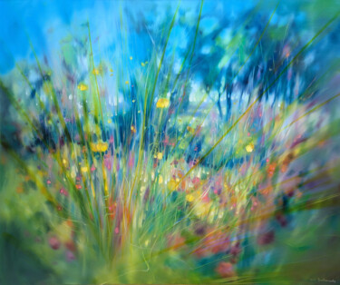 绘画 标题为“Chaos in the Meadow” 由Gill Bustamante, 原创艺术品, 油