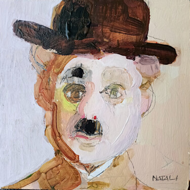 绘画 标题为“Chaplin (Charlot)” 由Stefano Natali, 原创艺术品, 丙烯 安装在木板上