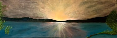 Painting titled "Lac de sainte croix" by Stvdbs, Original Artwork, Oil Mounted on Wood Stretcher frame