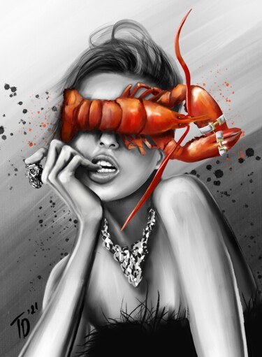 Digital Arts με τίτλο "Holy lobster" από Td'21, Αυθεντικά έργα τέχνης, Ψηφιακή ζωγραφική